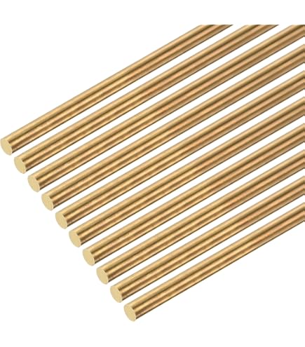 Sourcing Map Tige Laiton Laiton Solide Rond 12mm Diamètre 300mm Longueur Tour Barre Stock Pour RC Modèle Bricoleur Artisanat Coffret De 1