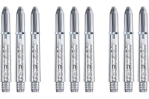 RED DRAGON Gerwyn Price Iceman Lot de 3 tiges de fléchettes courtes en polycarbonate transparent avec tampon argenté (9 tiges au total)