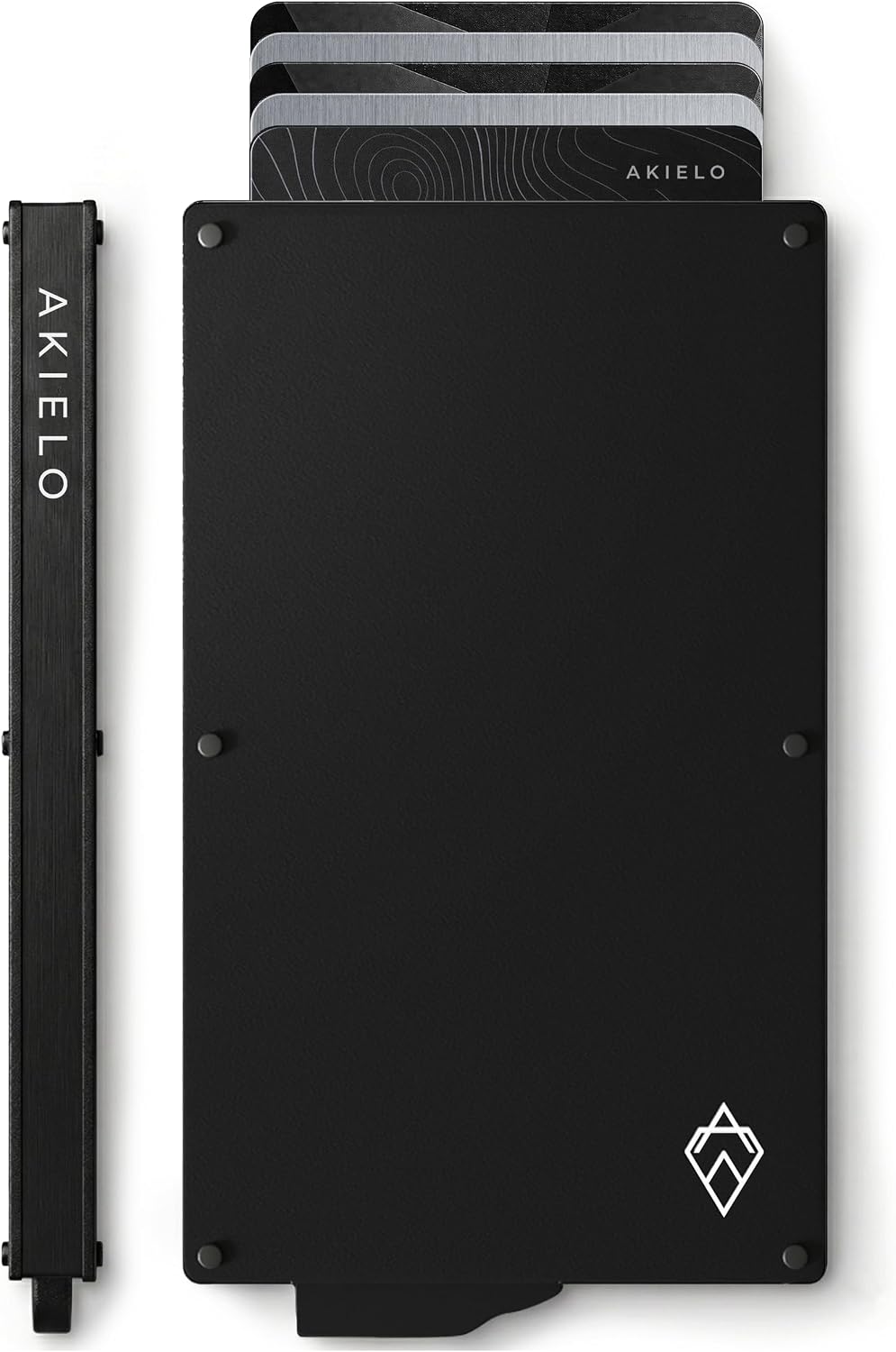 Portefeuille AKIELO – Porte Cartes Cuir avec RFID Blocage – Portefeuille Homme Compact, Taille unique (ALPHA - Édition Noir)