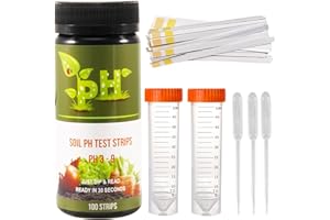 Joycabin pH Bodentest, ph Wert Boden Messen, 100 Tests Streifen Kit 3,0-9,0 Reichweite, Säure Test Messgerät für Garten, Rasen, Bauernhof, Gemüse, Pflanzen