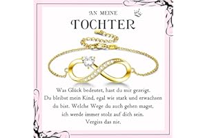 PDTU Geschenke für Frauen, Unendlichkeitszeichen Armband, Jahrestag Geburtstag Geschenk für Frau Tochter Schwester Beste Freundin, Ich Liebe Dich Geschenke Schmuck Damen