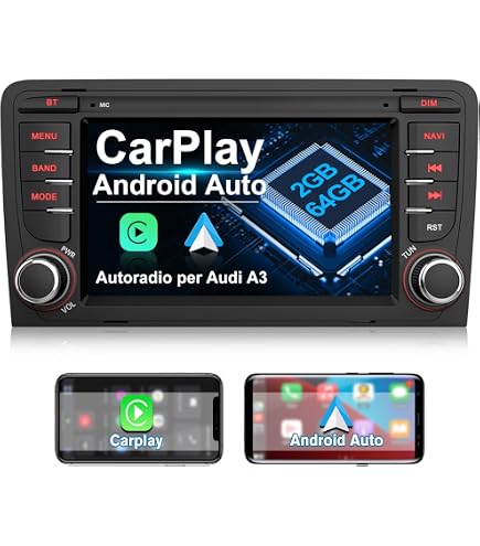 SXAUTO Android 14 IPS Autoradio Per Audi A3 8P 8PA S3 RS3 (2003-2013) - (B1G
