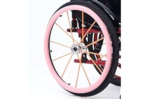 ADUUTPPD 22/24-Zoll-Silikon Rollstuhl-Schiebe-Abdeckungen, rutschfeste Verschleißfeste Handschiebe-Abdeckung, Rollstuhl-Hinterradabdeckung Für Verbesserung Der Griffigkeit Und Traktion,Rosa,24in