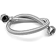 Xcel Home WRAS Approved Elbow 1/2 (90°) x 1/2 BSP x 500mm Flexible Pipe Connector | Flexi 304 Stainless Steel Braided Hose for Boilers Bathroom & Kitchen | 2 Sizes - Single Pipe | Plumbing Solution