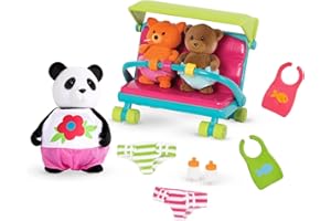 Li'l Woodzeez WZ6717Z - Set di 13 Giocattoli Babysitter con Personaggi Animali e Accessori per Baby Sitter, Statuette in Miniatura e Set da Gioco per Bambini dai 3 Anni in su,