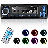 Radio Coche 1 DIN, Avylet Autoradio Bluetooth 5.0 Soporta Llamadas Manos Libres/FM/AUX-IN/SD/U Disk/Control Remoto, Luz de Bo