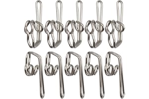 Ucatcher 100 Pack Metal Curtain Header Tape Drapery Hooks, Silver