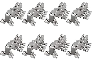 LOOTICH 95 Grado Battuta Interna Cerniere per Ante con Telaio in Alluminio con Ammortizzatore per Telaio e Porte Soft Close Cerniera per Cucina Armadio Porta Ante Mobili Paracolpi 8 Pezzi