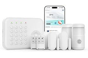 XNH 9-Piece Kit Wireless Home Security Systems, 4G/WiFi + GSM Auto-Dial Alarm System, App & Voice Control,No Monthly Fees,Compatible With Alexa & Google Assistant, Easy Installation For Home
