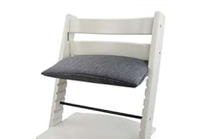 BAMBINIWELT BY RAFAEL K. BAMBINIWELT - Cuscino di ricambio per seggiolone, con riduttore compatibile con STOKKE Tripp Trapp per seggiolone, 1 pezzo (1 pezzo mélange grigio scuro)