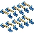 Bonsicoky 10Pcs Ground Bus Bar Terminal Block, Terminal Positions Wire Screw Terminal Brass Electrical Grounding Bars Block