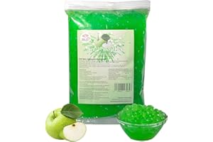 ‎PANDA MEISTER 600g Bubble Tea Perlen Popping Boba - Apfel Fruchtperlen Bubbletea Perlen Set - Vegan-Super Ideen zum Selber Machen Bubble Tea Topping für DIY