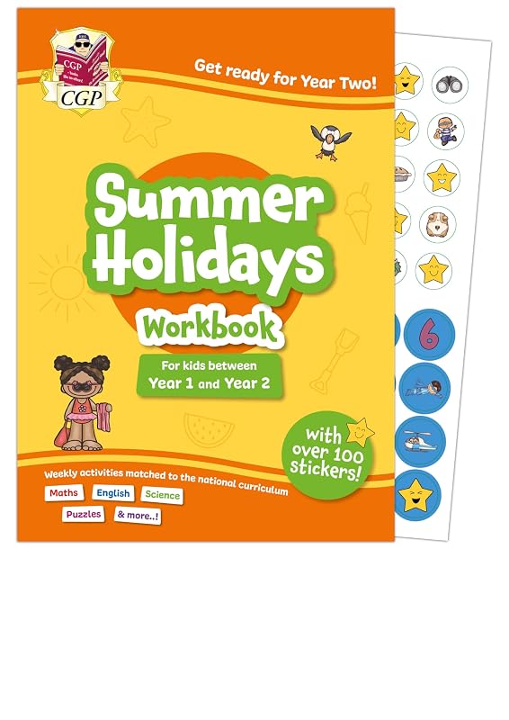Cgp Summer Holidays Activity Workbook - For Kids Between Year 1 And Year 2 (ages 5-6) cover