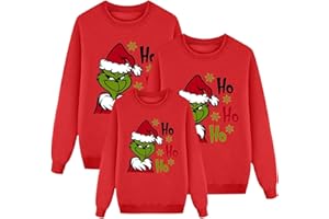 Générique Pull de Noël Famille Pull de Noël Moche Ensemble Familial Sweat à Manches Longues Sweat imprimé de Noël Ensemble Familial Nouvel an pull femme Nouvel an Pullover Shirt Couple
