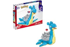 MEGA BRANDS MEGA Pokémon Action Figure Building Toys Set for Kids, Lapras with 527 Pieces and Motion, Buildable and Poseable, 7 Inches Tall, HKT26
