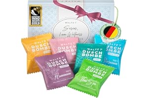 WALTZ 7 Shower Steamers Set, 6 Pieces, 6 Scents, Made in EU, Natural Essential Aromatherapy Oils, Unique Spa Stress Relief, Pamper Gift for Women, Men, Mum, Advent Calendar Fillers, Gift