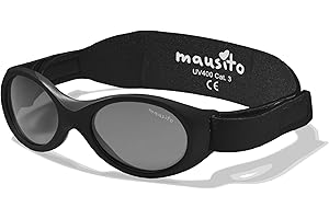 Mausito Gafas de sol BEBÉ 0-1,5 años niño I Gafas de sol infantiles FLEXIBLES I 100% PROTECCIÓN UV I Suave puente nasal I Gafas de sol para bebés con banda ajustable I Diseño Europeo
