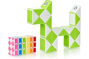 CUBIDI Magic Snake Cube | Jouet de Poche pour Les Enfants de 4 à 8 Ans | Cadeau Anniversaire Enfants invites | Cadeau pour élèves - 24 Blocs | 2,3 mm x 1,8 mm | Vert