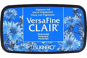 Tsukineko paraíso VersaFine Almohadilla de Tinta Clair, Material sintético, Color Azul, 5,6 x 9.7 x 2.3 cm