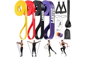 4 Pcs Elastique Musculation, Elastique Sport Bande Elastique Musculation avec Sac Ancrage de Porte, Bande de Résistance Bande Elastique Fitness pour Entraînement Gym Fitness Pilates Yoga