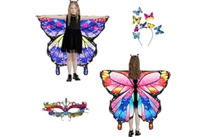 LYL. Ling Butterfly Wings For Girls, Double-Sided Fairy Wings, Halloween Costumes for Kids, Butterfly Costume for Girls