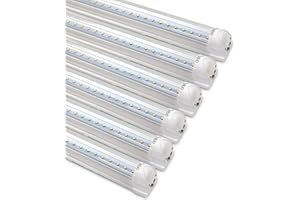 OUBO [6er Pack zum Sparpreis] LED Leuchtstoffröhre mit Fassung komplett 120CM LED Tube T8 Röhre Leuchtstofflampe, 18 Watt 2350 Lumen, Kaltweiss 6000K, Transparente Abdeckung