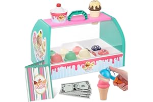 Weilim Heladeria Juguete, Tienda de Helados con Accesorios, Juego de imitación, Juguete Montessori, Juego Creativo, Regalo para niños y niñas de 3 Anos y más, ICT965