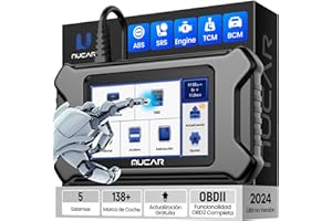 Diagnosis Coche Multimarca, MUCAR CS5 OBD2 Diagnosis con 5 Sistemas(Motor/SRS/ABS/BCM/TCM), OBD2 Diagnóstico para AutoVIN, Android 7.0, Funcionalidad OBD2 Completa, Wi-Fi Actualización Gratuita