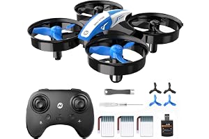 Holy Stone Mini Drone for Kids and Beginners RC Nano Quadcopter Indoor Small Helicopter Plane with Auto Hovering, 3D Flip, Headless Mode and 3 Batteries, Great Gift Toy for Boys and Girls, Blue