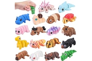 XIMISHOP 18Pcs 3D Printed Animals，Colorful Movable Joint 3D Printed Animal Fidget Toy for Home Office Desk Decoration Toys