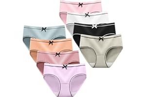 AYBUY Mutandine Ragazze Adolescenti, Vita Media Slip Elasticizzato Intimo, Slip Morbidi Bambine Confortevoli Biancheria per Bambina Donna 8-18 Anni