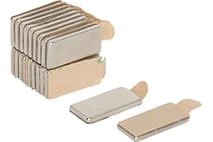 FIRST4MAGNETS Self Adhesive N42 Neodymium Magnet for Arts, Crafts, Model Making, DIY, Hobbies, Office and Home - 10mm x 5mm x 1mm thick - 0.6kg Pull - South - Pack of 20