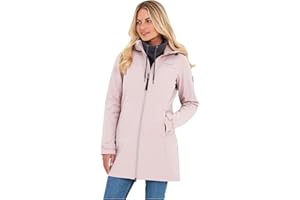 TOG24 Keld Lightweight Long Womens Softshell Jacket, Windproof, Showerproof Zip Up Outdoor Jacket with Hood, Fleece Lined For Warmth, Ideal for hiking, walking and everyday use