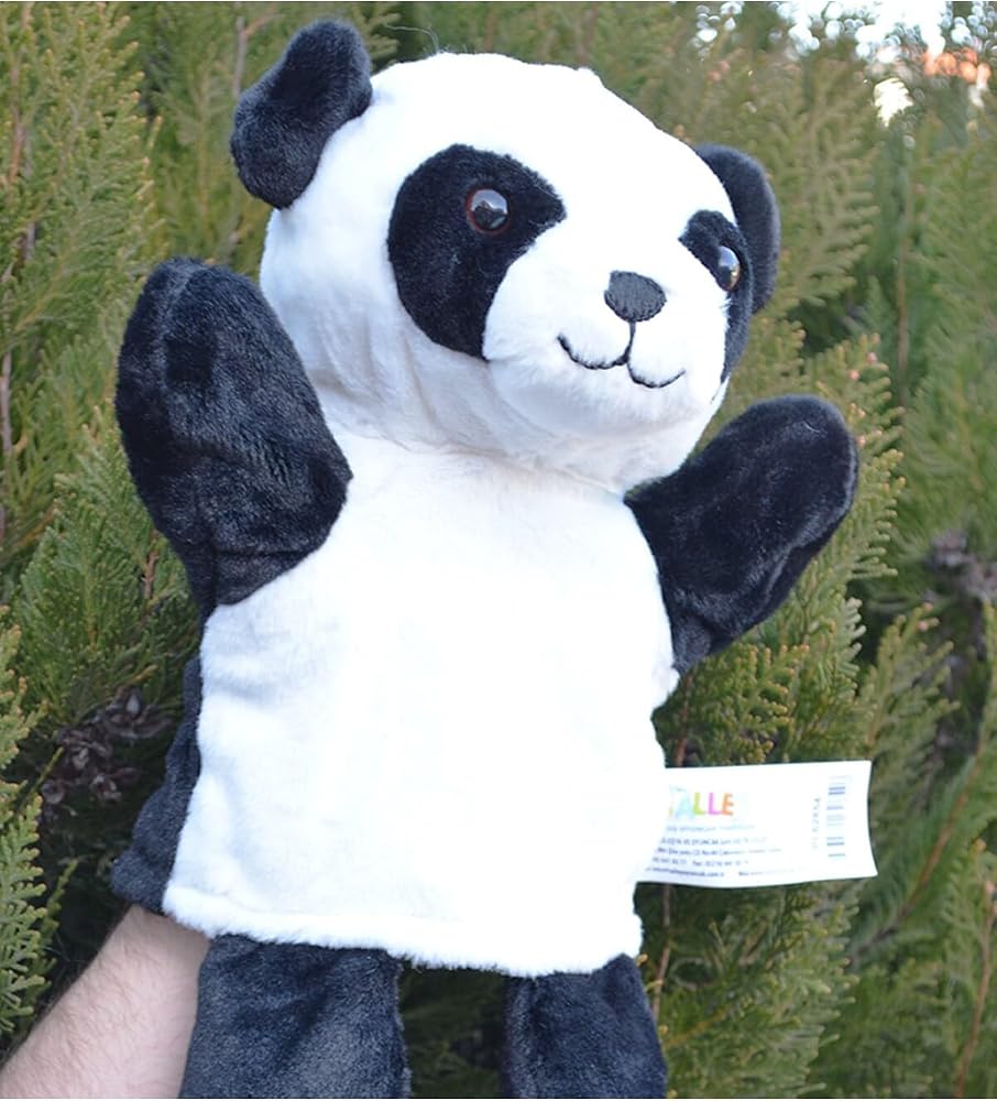 halley oyuncak Panda Peluş El Kuklası Hayvanlar 30 Cm 62854 Siyah