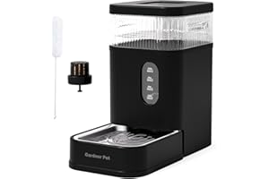 Gardner Pet 8.5L Automatic Dog Water Dispenser with Stainless Steel Bowl, Large Capacity Gravity Cat Water Dispenser with Filter, BPA-Free Automatic Dog Bowls, Stable and Spill-Resistant, Black