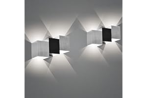 iDEGU 2 Pezzi 6W Lampade da Parete LED Applique da Parete Interno Moderno Lampada a Muro Faretto da Parete in Alluminio Illuminazione Interni per Camera, Soggiorno, Corridoio - Luce Bianco Freddo