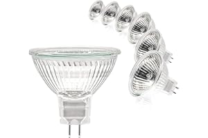 Simusi MR16 Halogen Light Bulbs, (6 Pack) 12V 50W Gu5.3 Spotlight Bulb Dimmable for Ceiling Light, 2 Pin Halogen Spotlight Bulbs 2700K Warm White