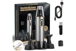 RAXMETRY Rechargeable Nose Hair Trimmer for Men 2025 Professional Upgrade Painless Nose Hair Trimmer for Men Dual Edge Blades with IPX7 Waterproof for Easy Cleansing,Grey Gold