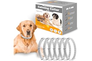 JERYLOTA Collar calmante para perros, paquete de 6 unidades, collares calmantes de feromonas para perros, alivio de ansiedad, separación del estrés, dura 120 días, alivia el mal comportamiento, tamaño flexible