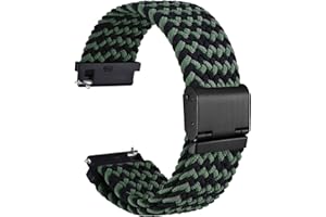 WOCCI Pleciony nylonowy pasek do zegarka z regulowaną klamrą, tkana pętla sportowa dla mężczyzn i kobiet, szerokość paska 18 mm, 19 mm, 20 mm, 21 mm, 22 mm