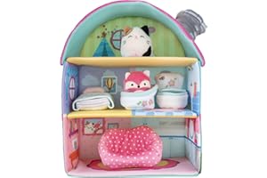 Squishville by Squishmallows SQM0049 Fifi’s Cottage Townhouse, Two 2 Mini-Squishmallow and 4 Furniture Accessories, Irresistibly Soft Plush Toys, 3 Floors to Explore