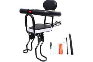 BAZARGAME Siège De Vélo pour Enfant Siège Avant De Sécurité Siège Avant à Portant avec Antidérapants Et Pédales pour VTT Et Vélo De Route pour Jusqu'à 40 Kg