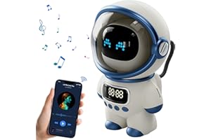 IYUNGO Haut-Parleur Bluetooth Astronaute 3 en 1, avec réveil numérique, veilleuse colorée, appels Mains Libres, appairage TWS, adapté aux Adultes et Adolescents ayant de Graves problèmes de Sommeil