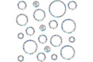 EONBES 120 Pieces Prism Window Stickers for Bird Strikes, Anti-Collision Stickers, Prevent Birds from Flying in Windows, Ring Circle Style