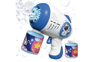 Beria Space Bubble Gun Toys for Kids 3-8 Year Old: Bubble Machine Bubble Guns for Kids Bubble Maker with Bubble Liquid Gifts for 3 4 5 6 7 8 Year Old Boys Toy Party Outdoor Garden Bubble Game Toy