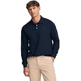 Polo Club Men's Long Sleeve Polo with Embroidered Logo 100% Cotton Regular Fit