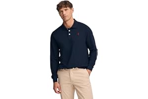 Polo Club Polo de Manga Larga Hombre con Logo Bordado 100% Algodón Regular Fit