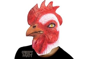 CreepyParty Maska koguta zwierzę lateksowa pełna głowa realistyczne maski kurczak fantazyjny strój na Halloween karnawał kostium impreza