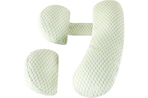WQU Schwangerschaftskissen zum Schlafen, Ganzkörper-Schwangerschaftskissen mit abnehmbarem und verstellbarem Kissenbezug, Unterstützung für Rücken, Beine, Bauch, Hüfte für Schwangere Frauen