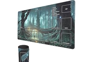 SMATCAMP Spielmatte für MTG, 24" x 14" TCG Spielmatten, genähte Kanten, Glatte Gummioberfläche, Kampfbrettspiel, MTG-Spielmatte mit Zonen (Zauberbaum)
